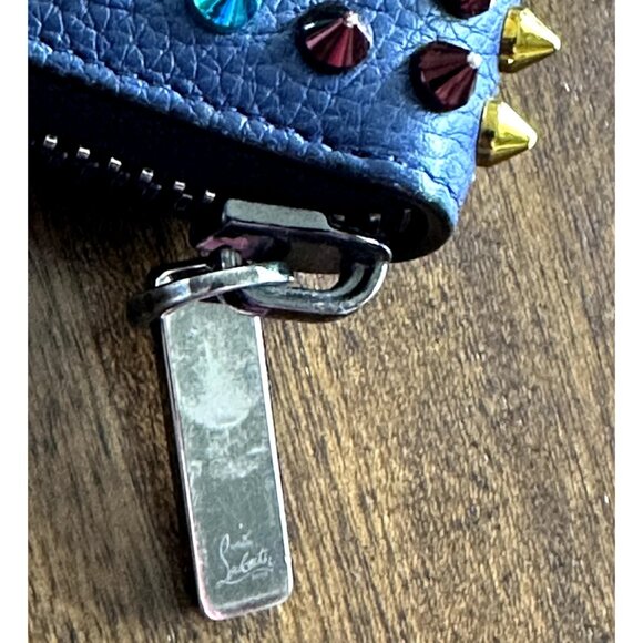 Christian Louboutin | Calf Leather Multi Rainbow Metal Spikes Panettone Wallet - Picture 7 of 16